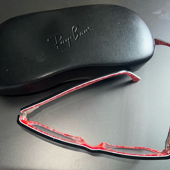 RAY-BAN Rx-able Eyeglasses RB 522-8247950B17140 Black Red & White Frames/case - Picture 11 of 11